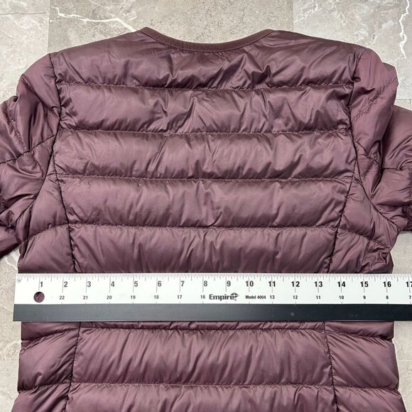 Uniqlo Down Jacket Womens XS Collarless Quilted Puffer Parka Coat Purple - Picture 7 of 9